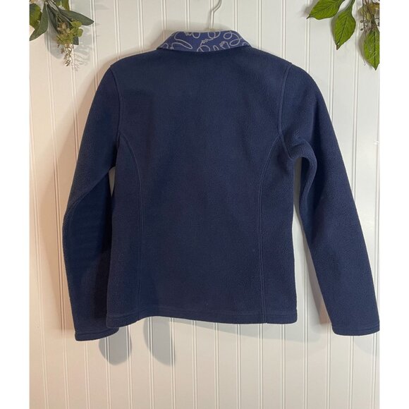 Vineyard Vines Womens Navy Fleece Pullover With Patterned Collar Logo Size S - Picture 2 of 11